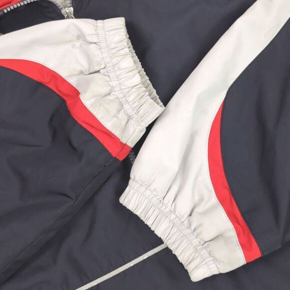 Vintage Rare Champion Windbreaker Quarter Zip Jacket Hooded Reflective Red Black - Picture 7 of 12